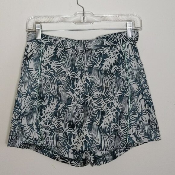 Zac by Zac Posen Tropical Blue Metallic Shorts - Picture 1 of 4